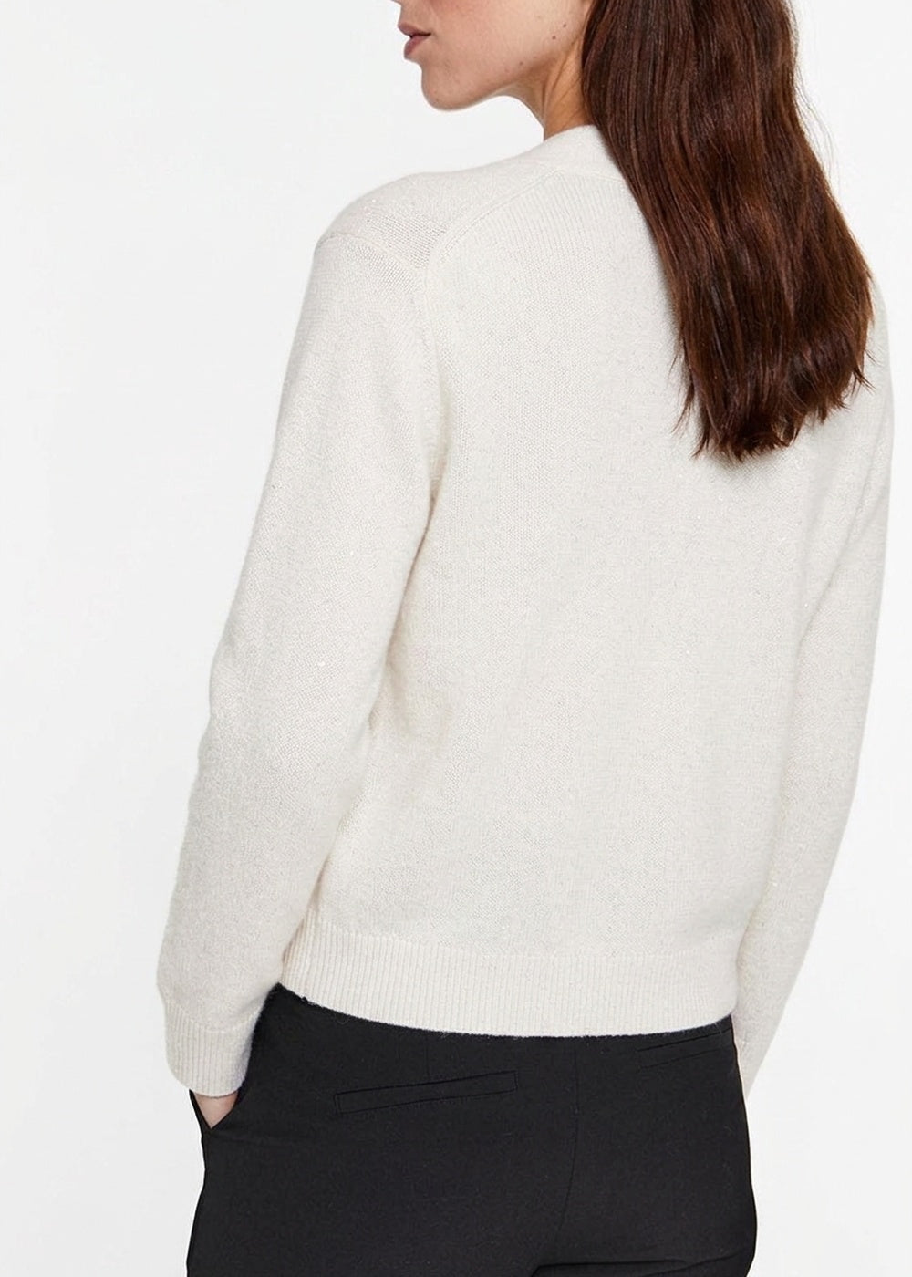 Cashmere cardigan with pockets - Off-white