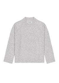 Loose-fitting cashmere jumper with a high neck - Pale Grey
