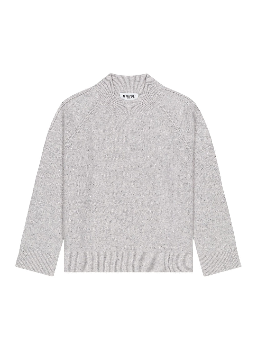 Loose-fitting cashmere jumper with a high neck - Pale Grey