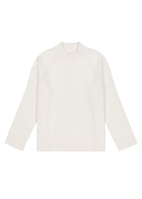 Loose-fitting cashmere jumper with a high collar - Off-white