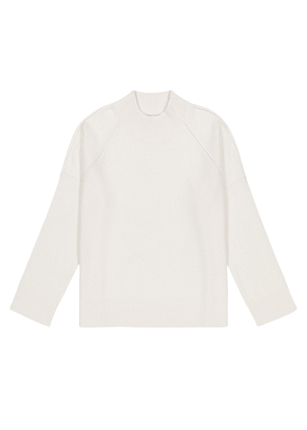 Loose-fitting cashmere jumper with a high collar - Off-white