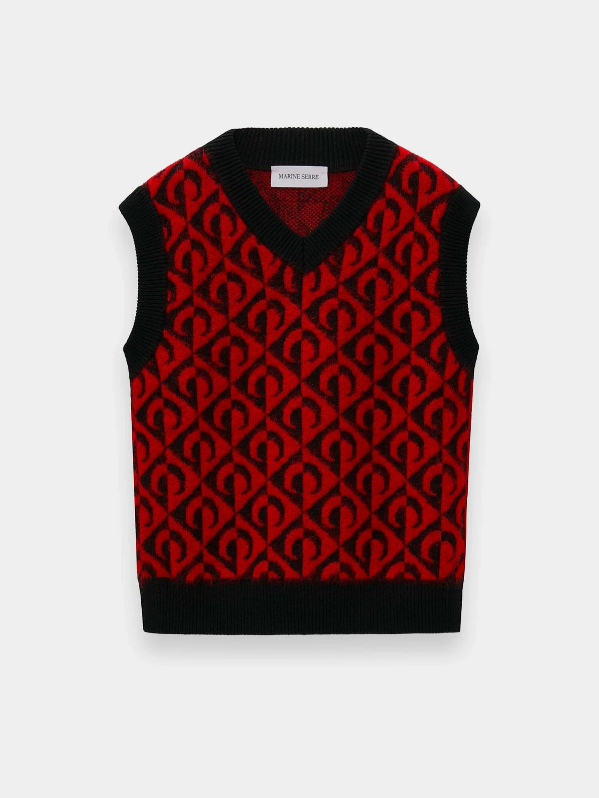 Moon Lozenge Knit V-Neck Vest - Multicolore
