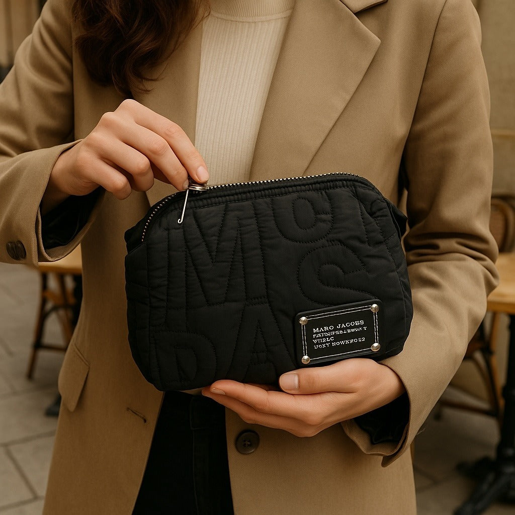 Trousse de toilette avec plaque métallique - Black