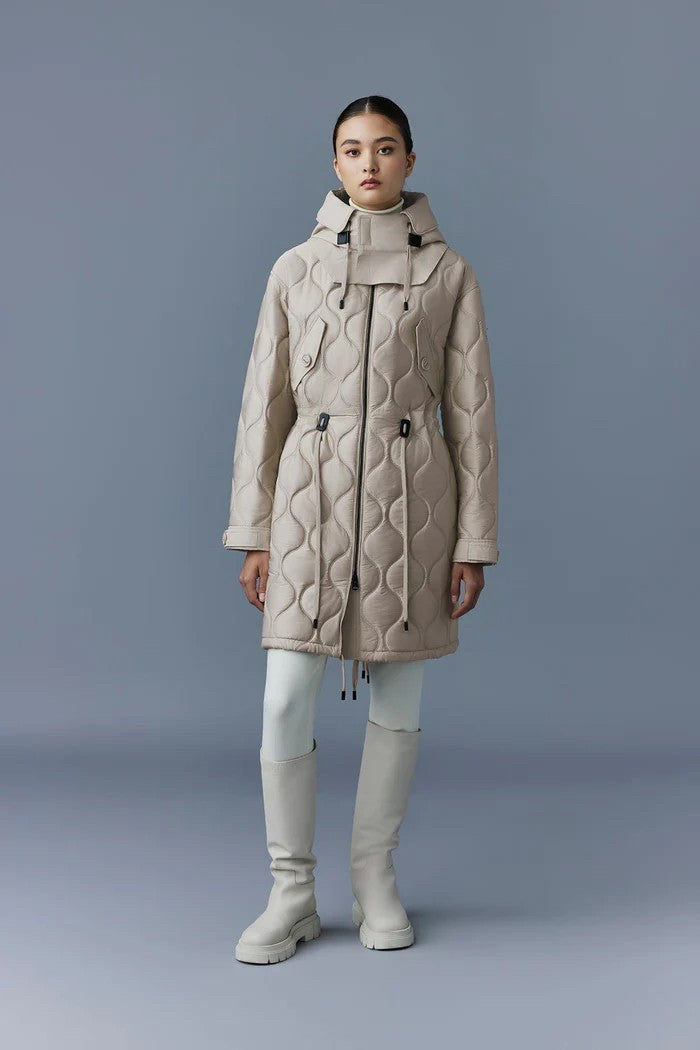 Kula quilted hooded mid-length parka - Trench coat