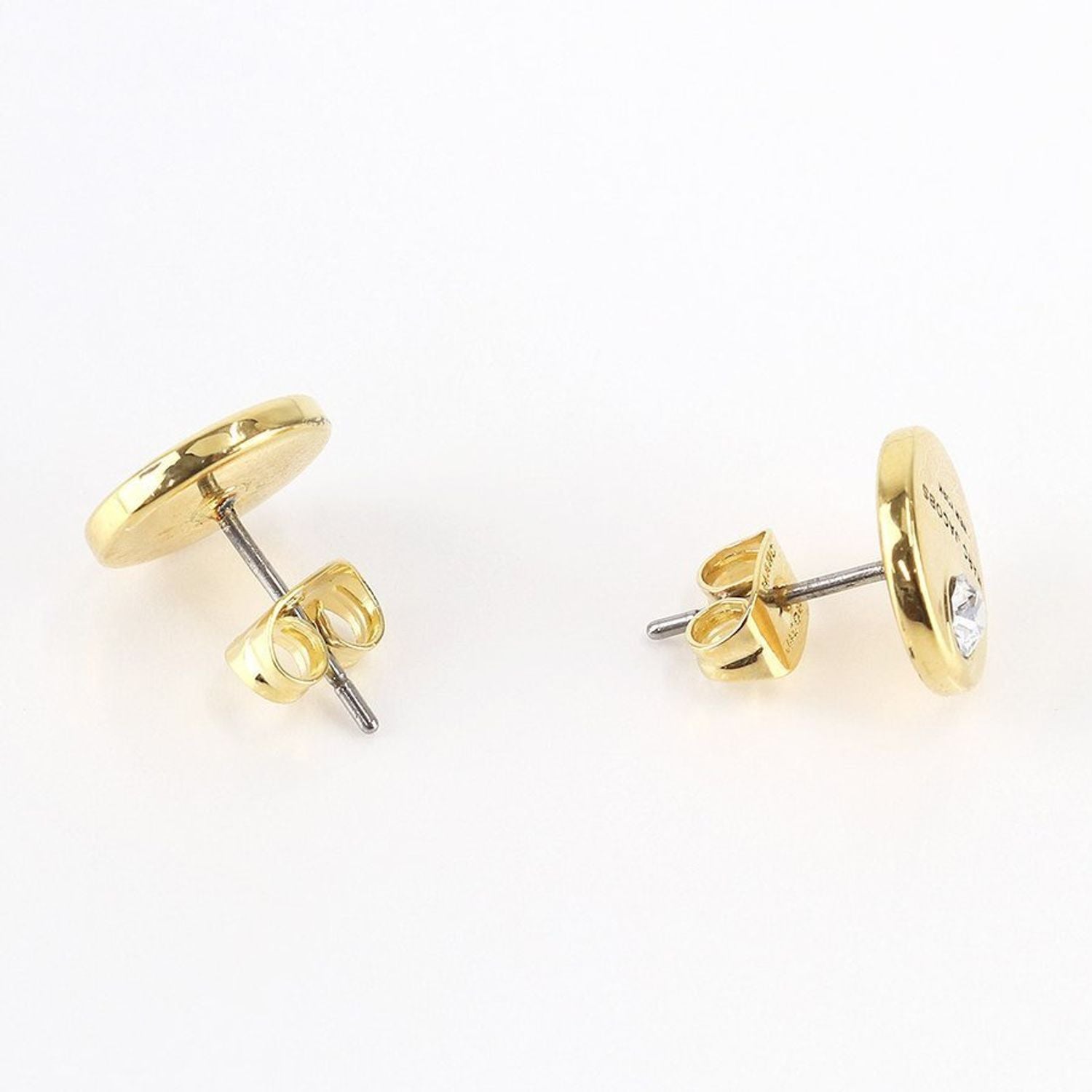 Boucles d'oreilles Mj Coin en laiton - Crystal & Gold