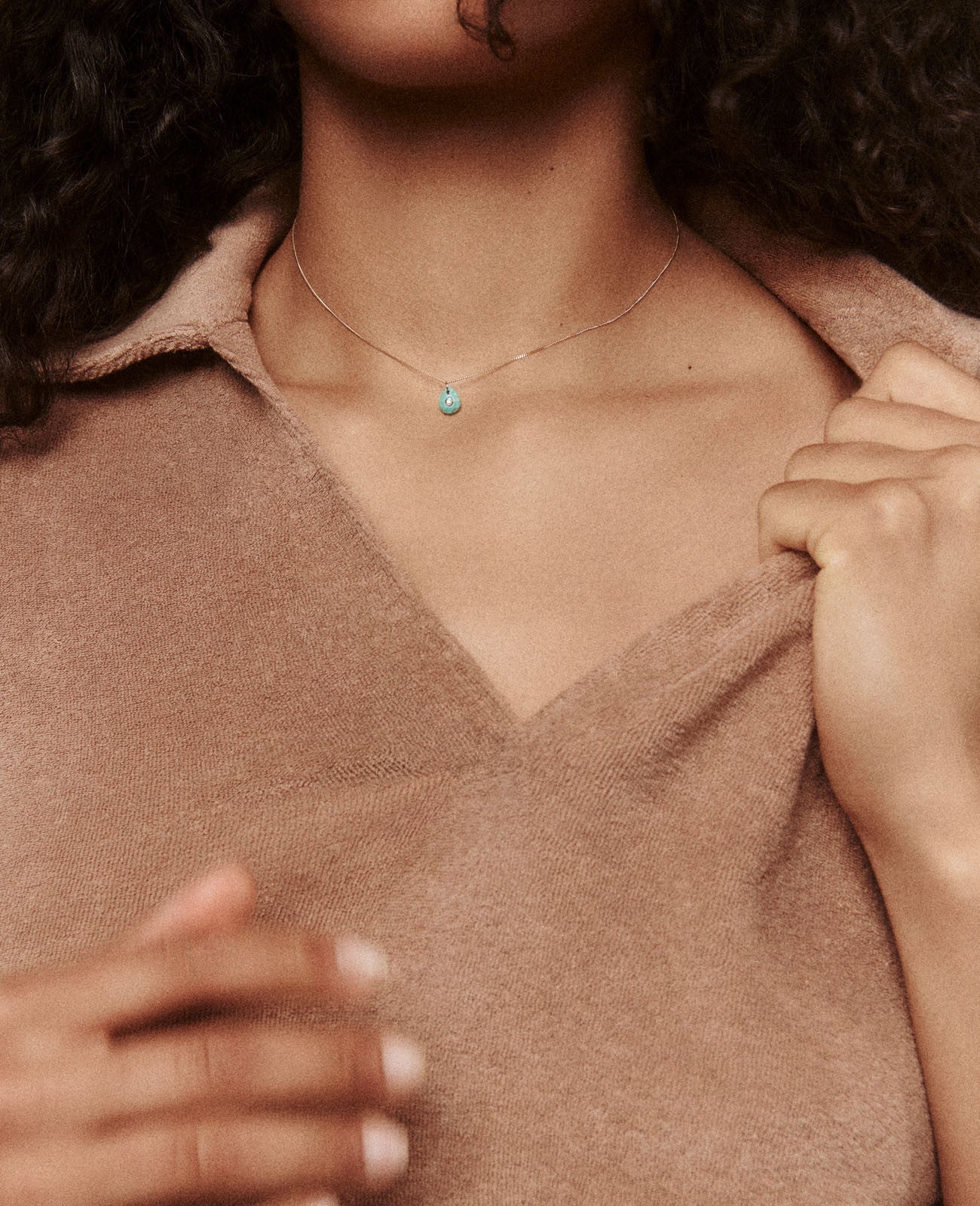 Collier Orso en or jaune avec diamant - Labradorite