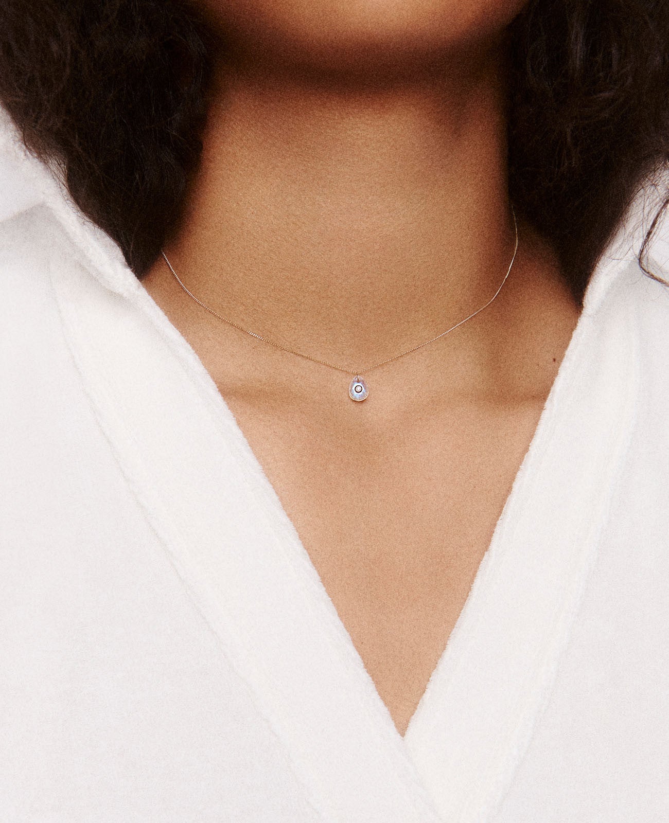 Collier Orso en or jaune avec diamant - Labradorite