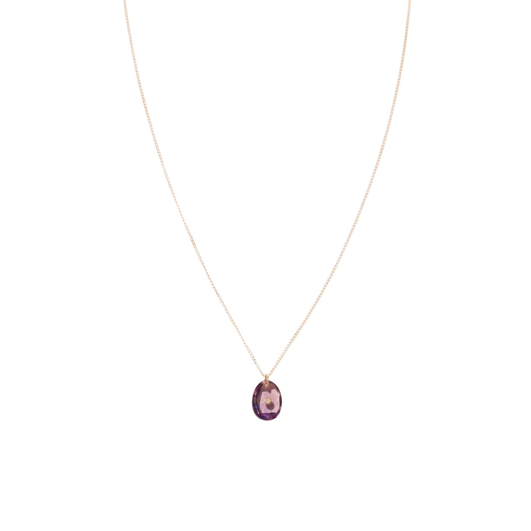 Collier Orso en or jaune avec diamant - Améthyste violette