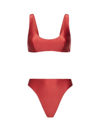 Maillot deux pièces sportif logo 90’s - Terre Rouge