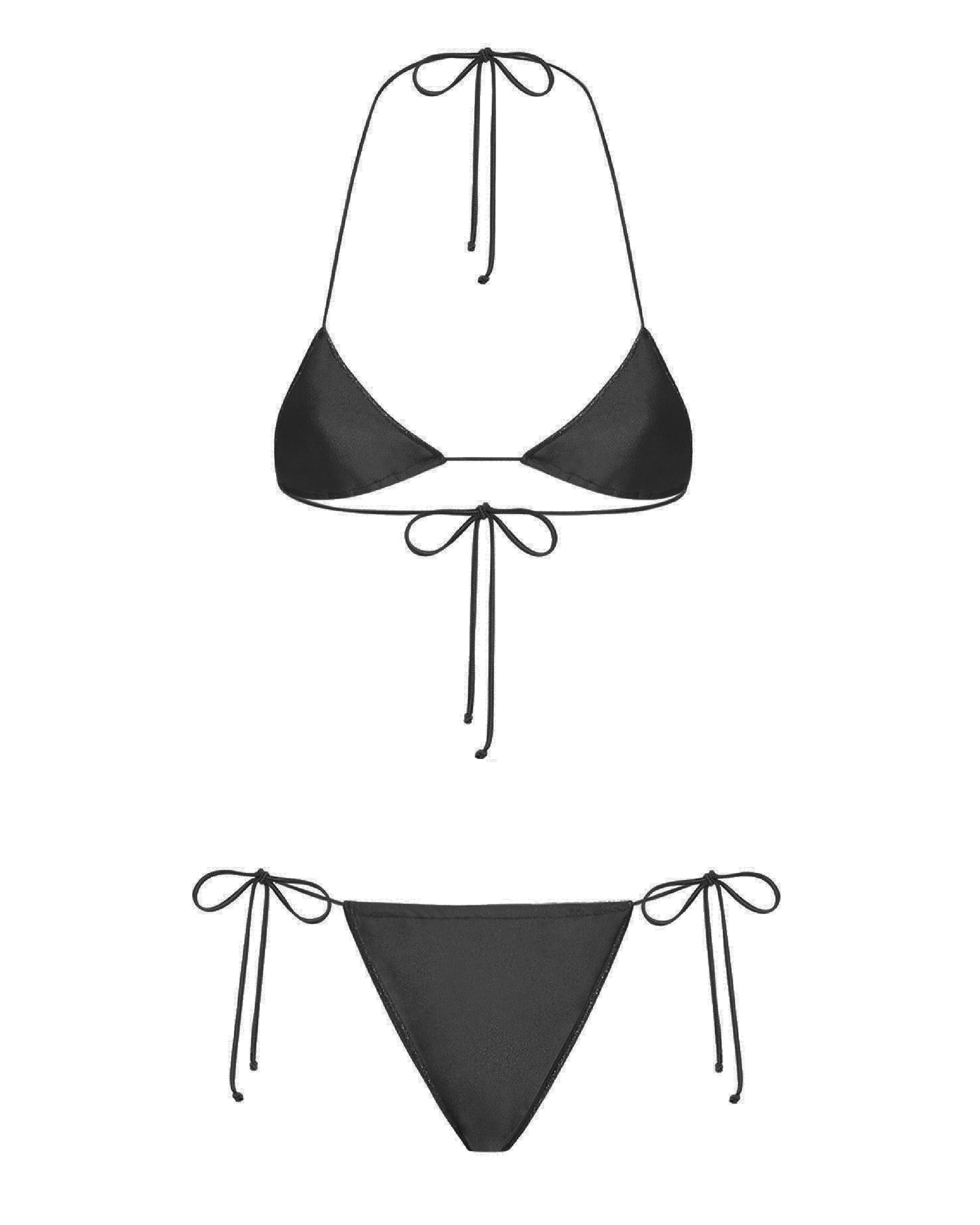 Maillot microkini deux pièces logo basic - Black