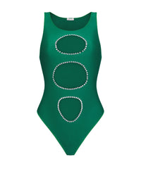 Maillot une pièce Gem cut-out - Green