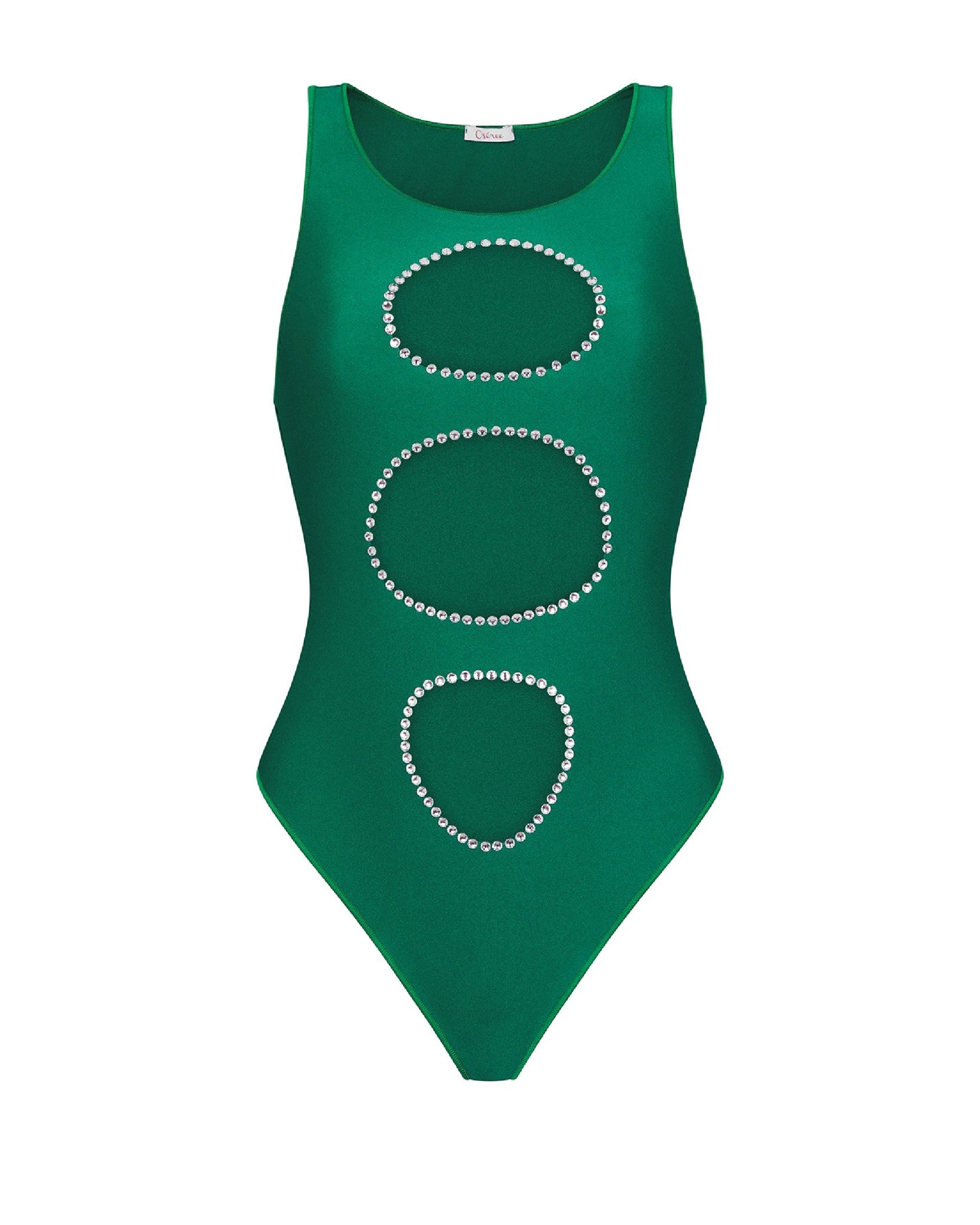 Maillot une pièce Gem cut-out - Green
