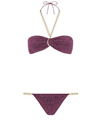 Maillot deux pièces Lumière O-Chain - Aubergine