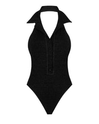 Maillot une pièce style polo Lumière - Black