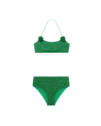 Maillot deux pièces taille haute Lumière Rose - Emerald Green