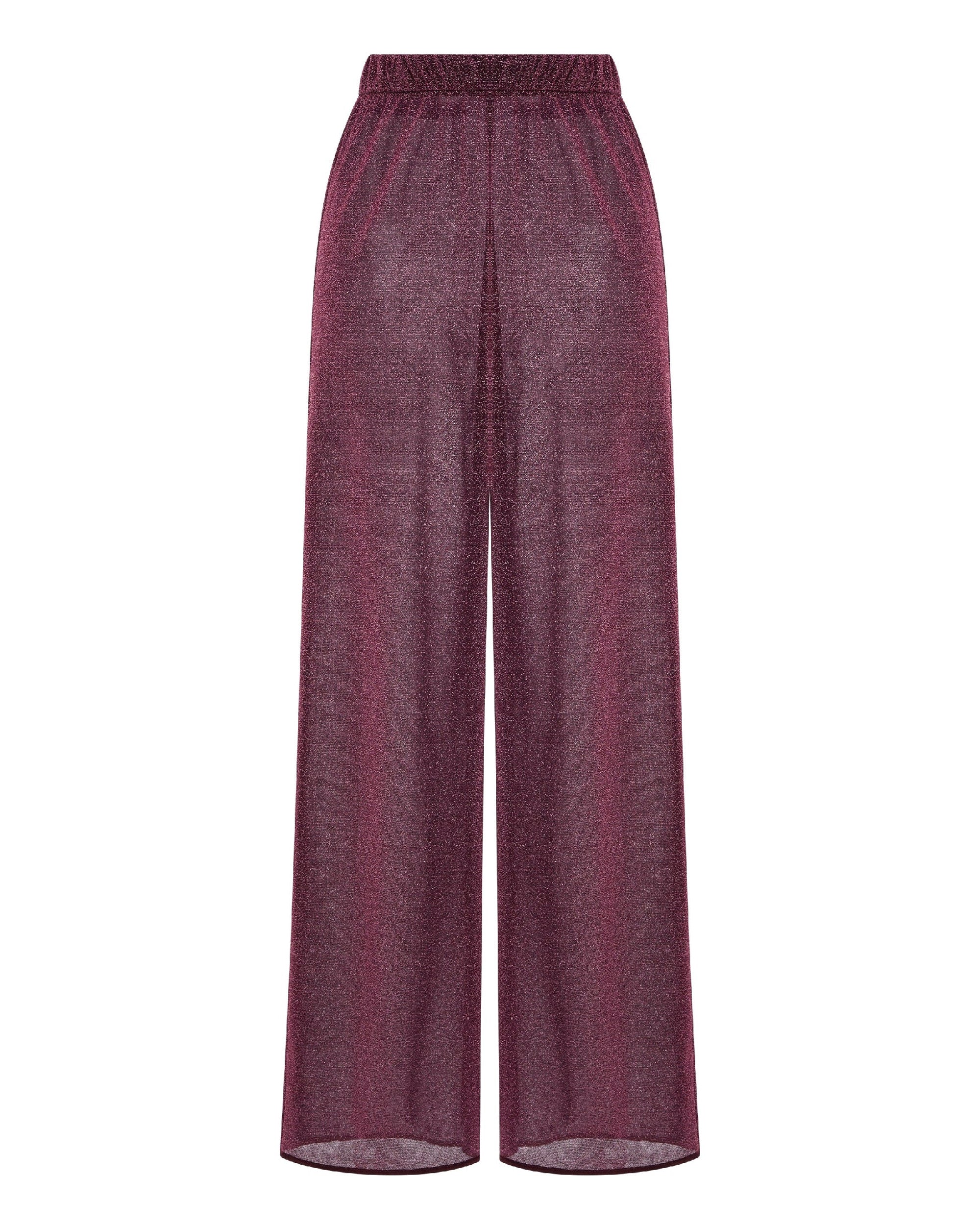 Pantalon fluide et ample à paillettes - Aubergine