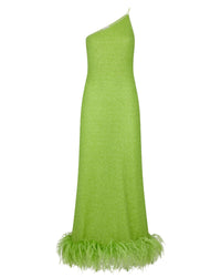 Robe asymétrique Lumière Plumage - Lime