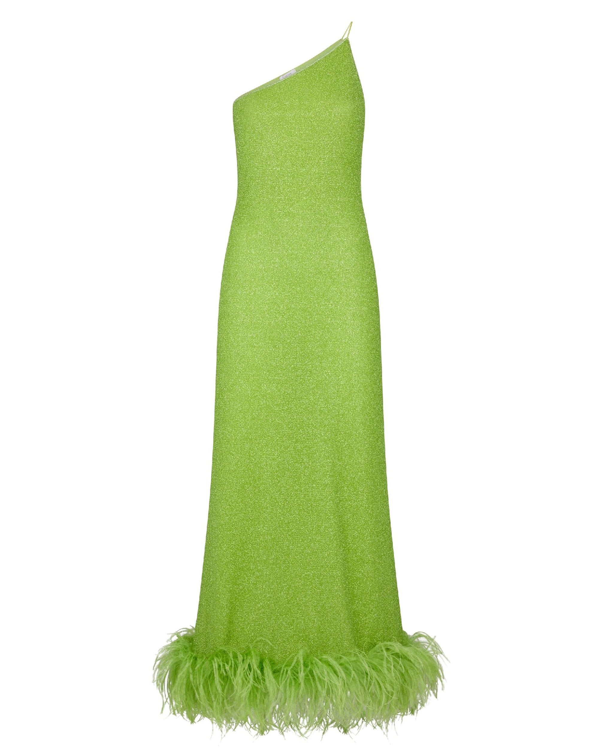 Robe asymétrique Lumière Plumage - Lime