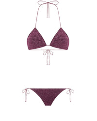 Maillot deux pièces Triangle à paillettes - Aubergine