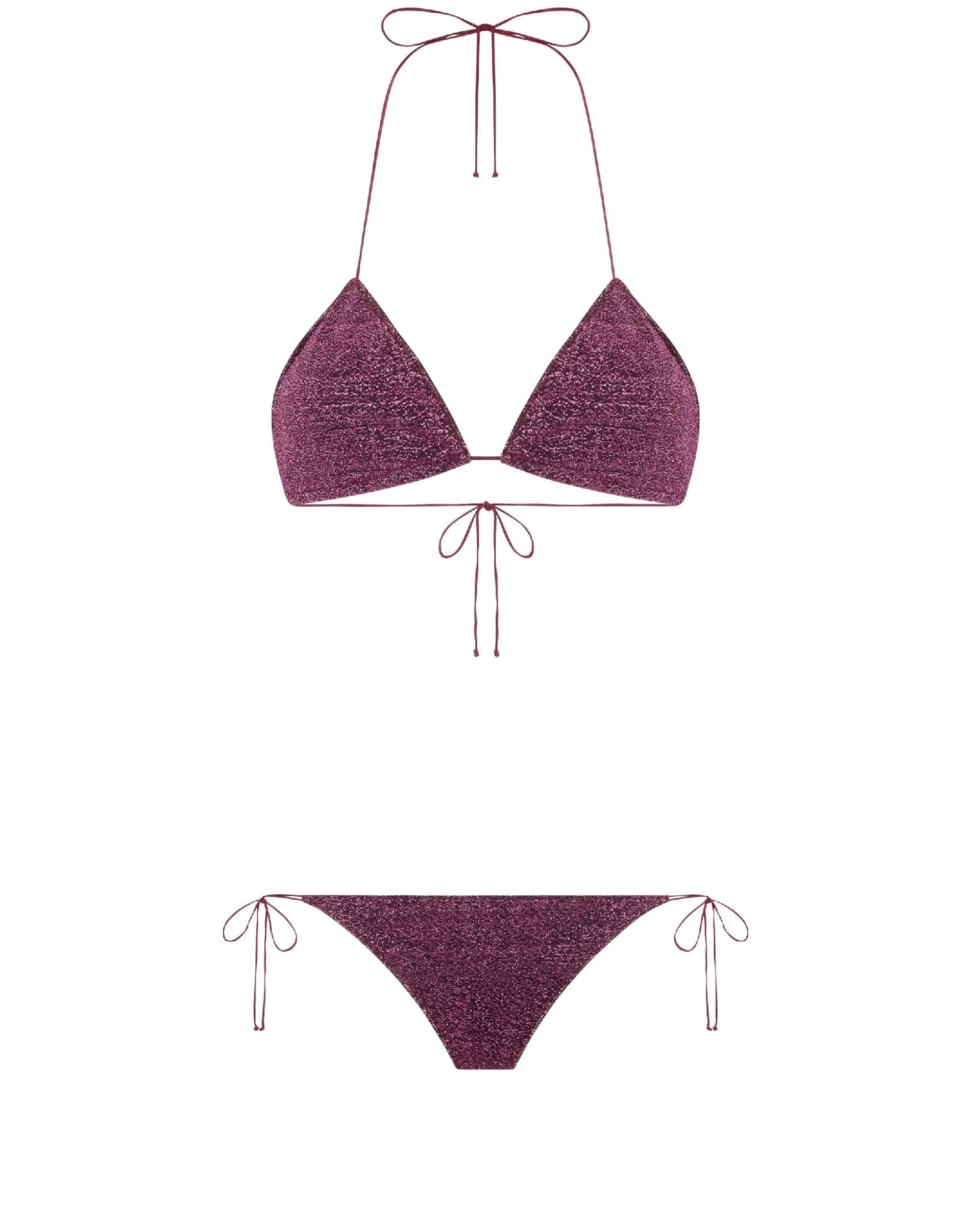 Maillot deux pièces Triangle à paillettes - Aubergine