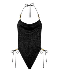 Maillot une pièce bandana Lumière Glazed - Black