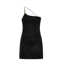 Robe asymétrique Lumière Glazed - Black