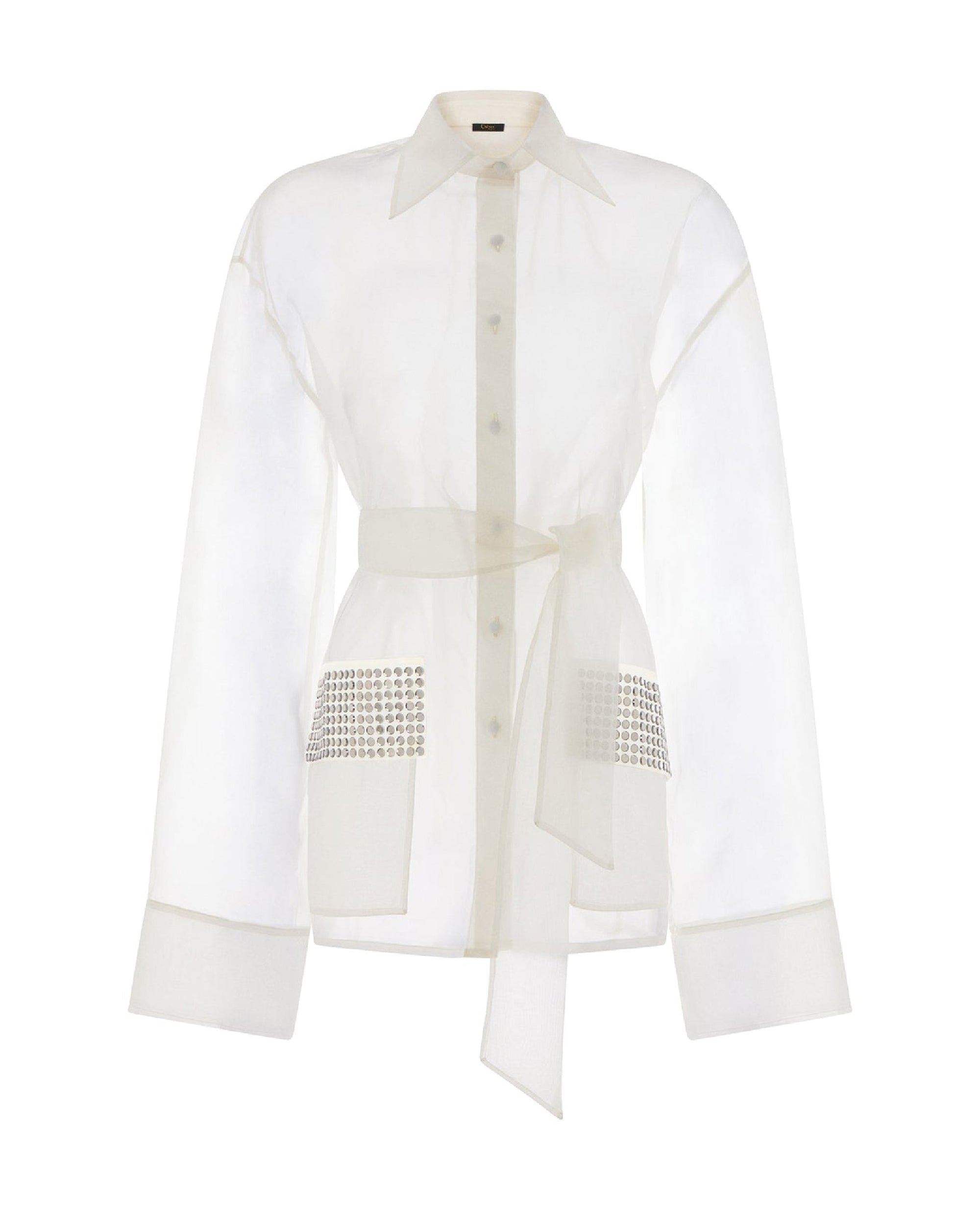 Robe veste Crystal en soie - Ivory