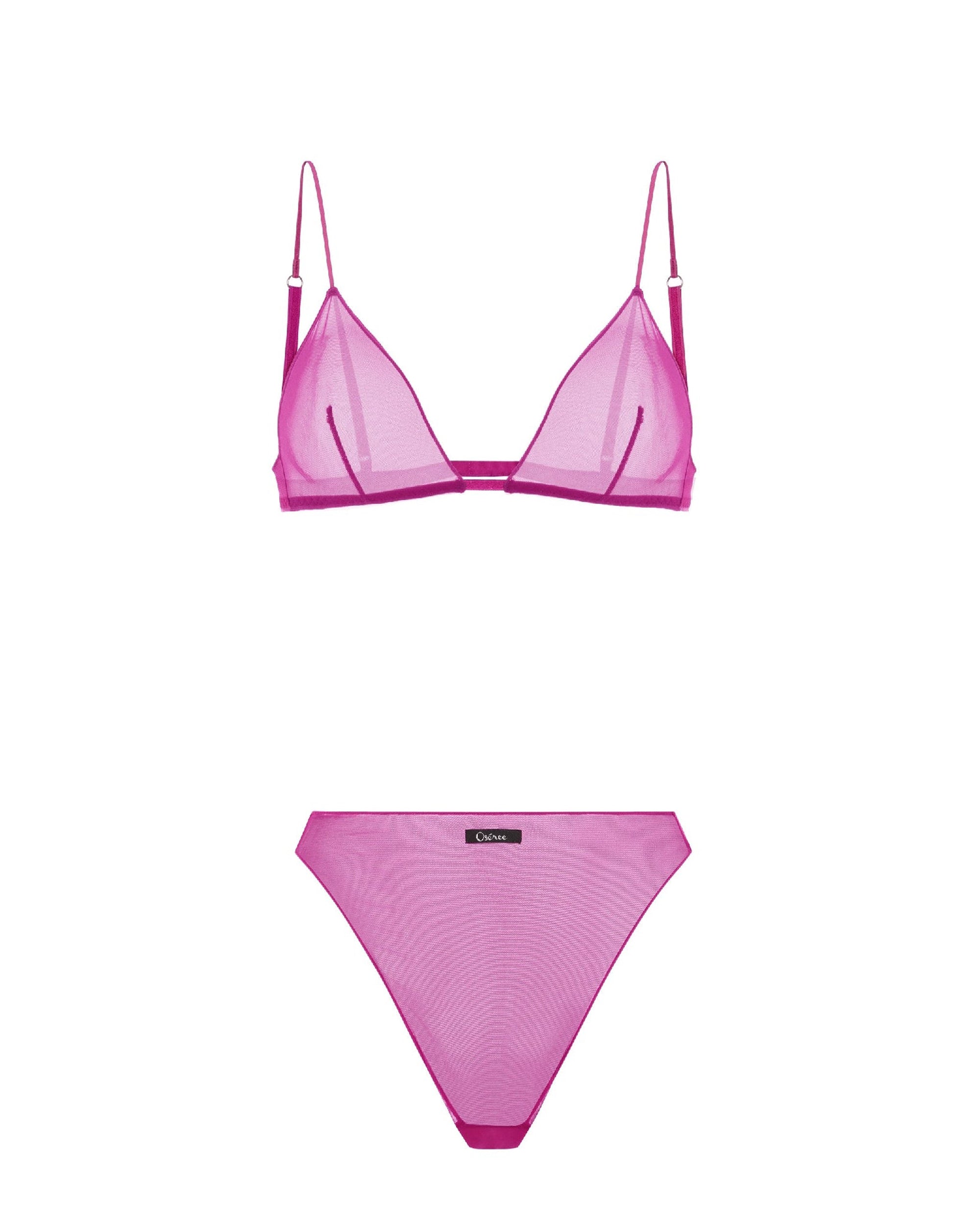 Ensemble triangle logo 90’s en mesh - Fuchsia