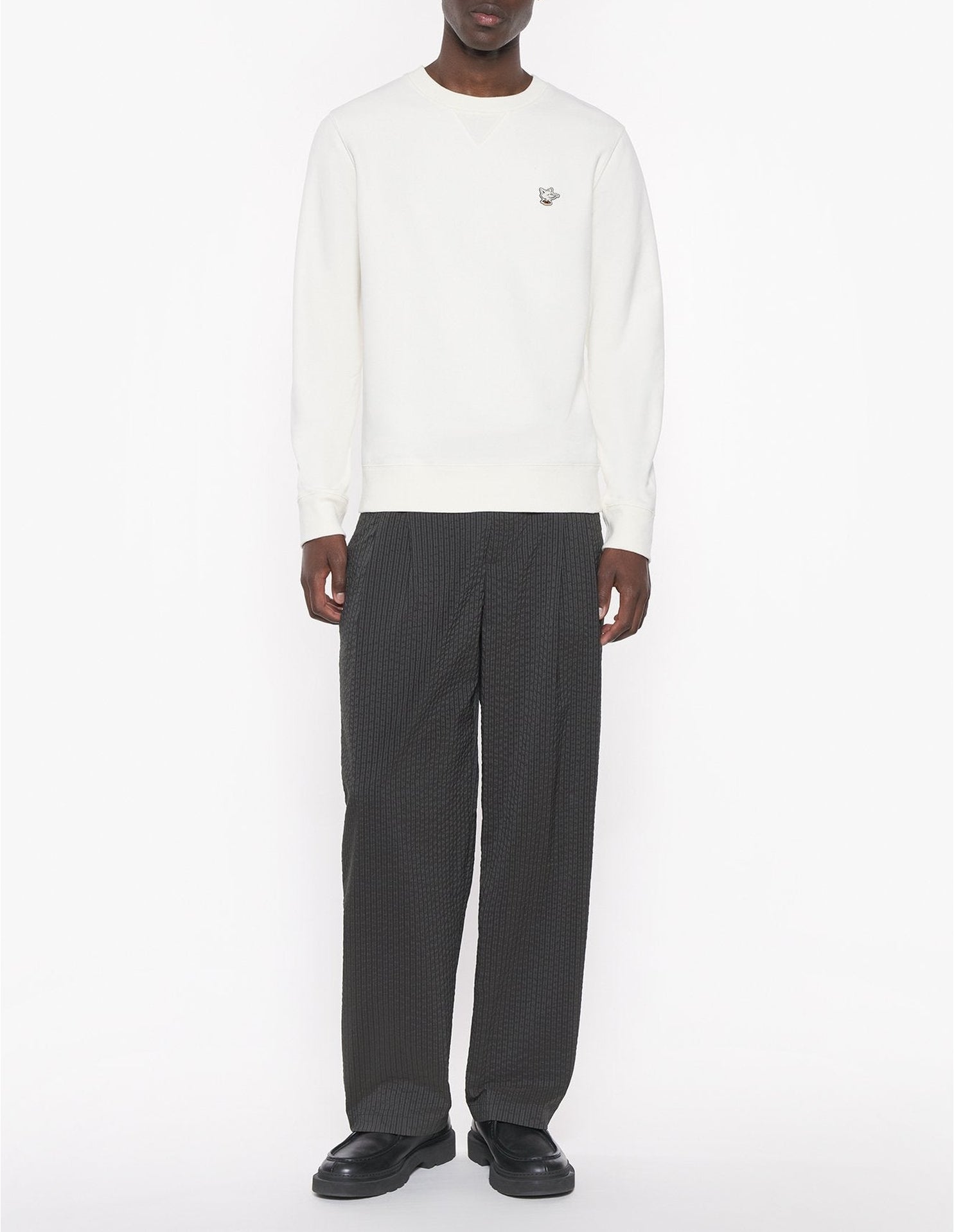 Sweatshirt Café Kitsuné à col rond - Tapioca