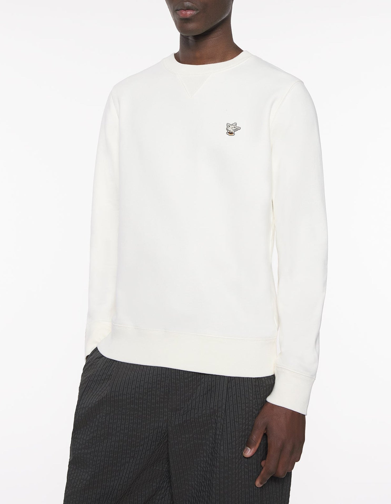 Sweatshirt Café Kitsuné à col rond - Tapioca