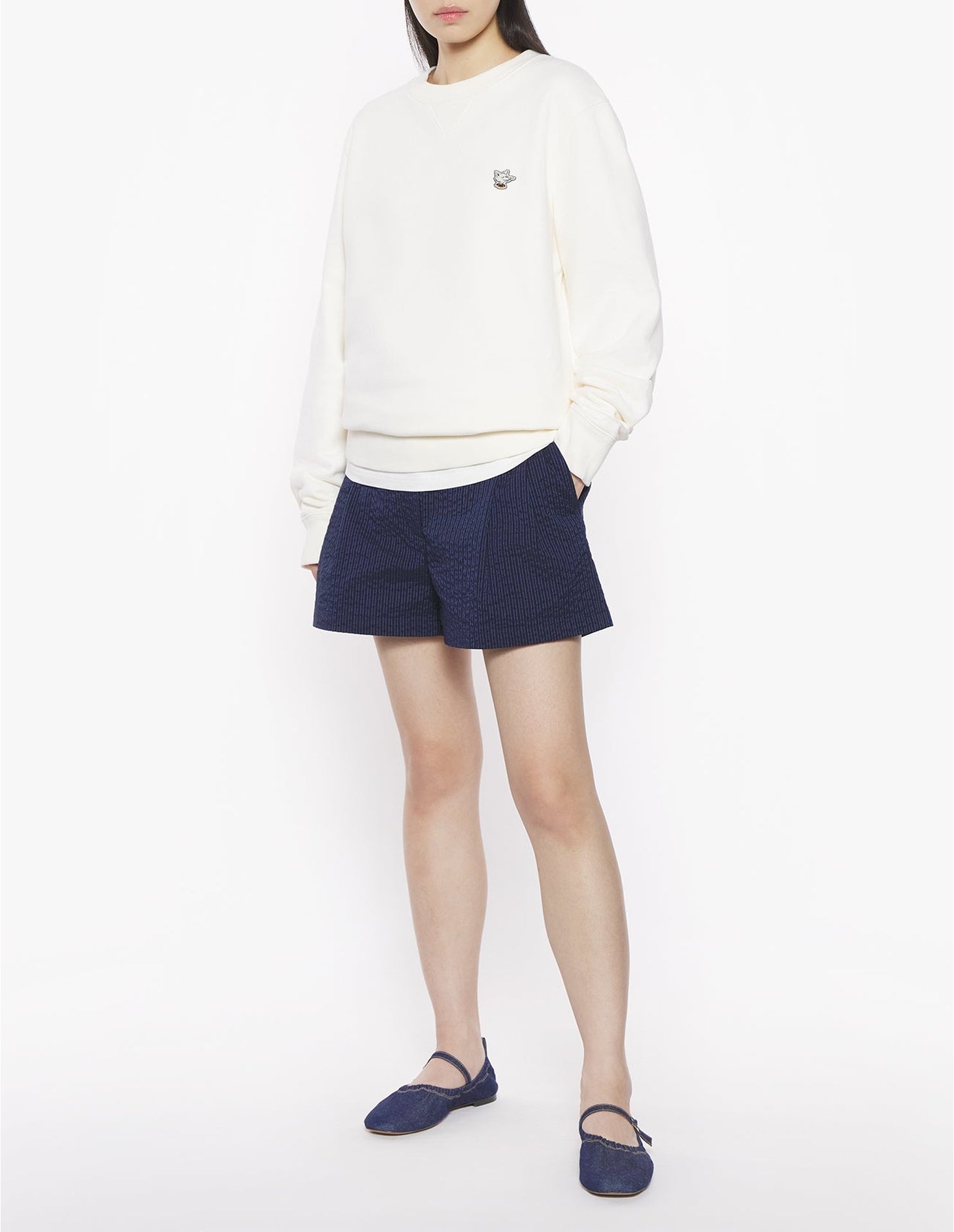Sweatshirt Café Kitsuné à col rond - Tapioca