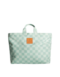 Maxi sac cabas en damier Café Kitsuné - Basile & Lime Pattern
