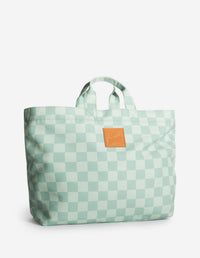 Maxi sac cabas en damier Café Kitsuné - Basile & Lime Pattern