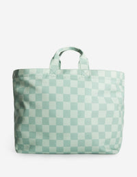 Maxi sac cabas en damier Café Kitsuné - Basile & Lime Pattern
