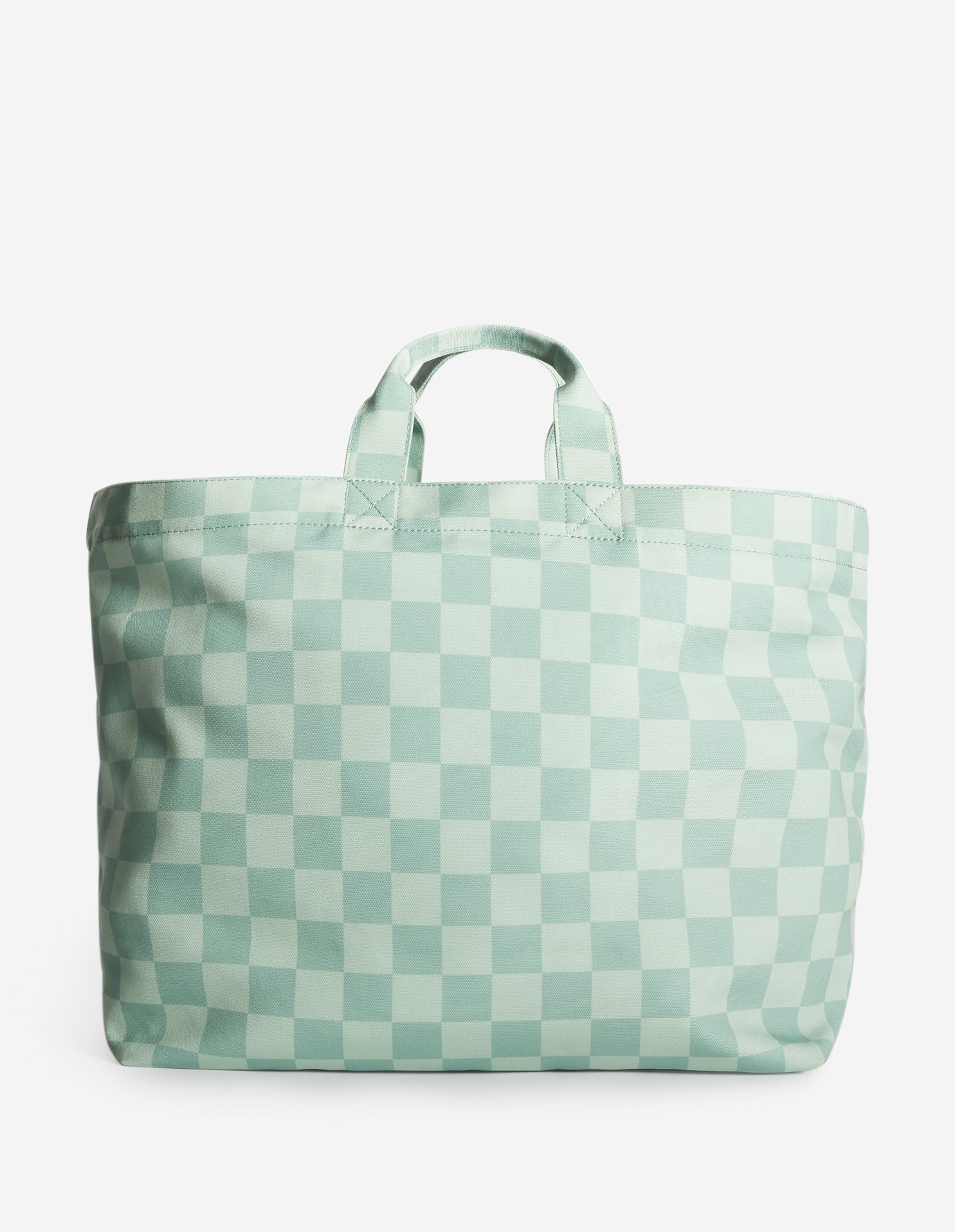 Maxi sac cabas en damier Café Kitsuné - Basile & Lime Pattern