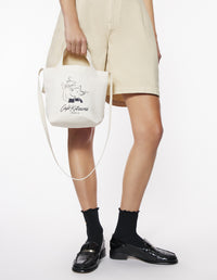 Barista Fox Mini Tote Bag - Tapioca
