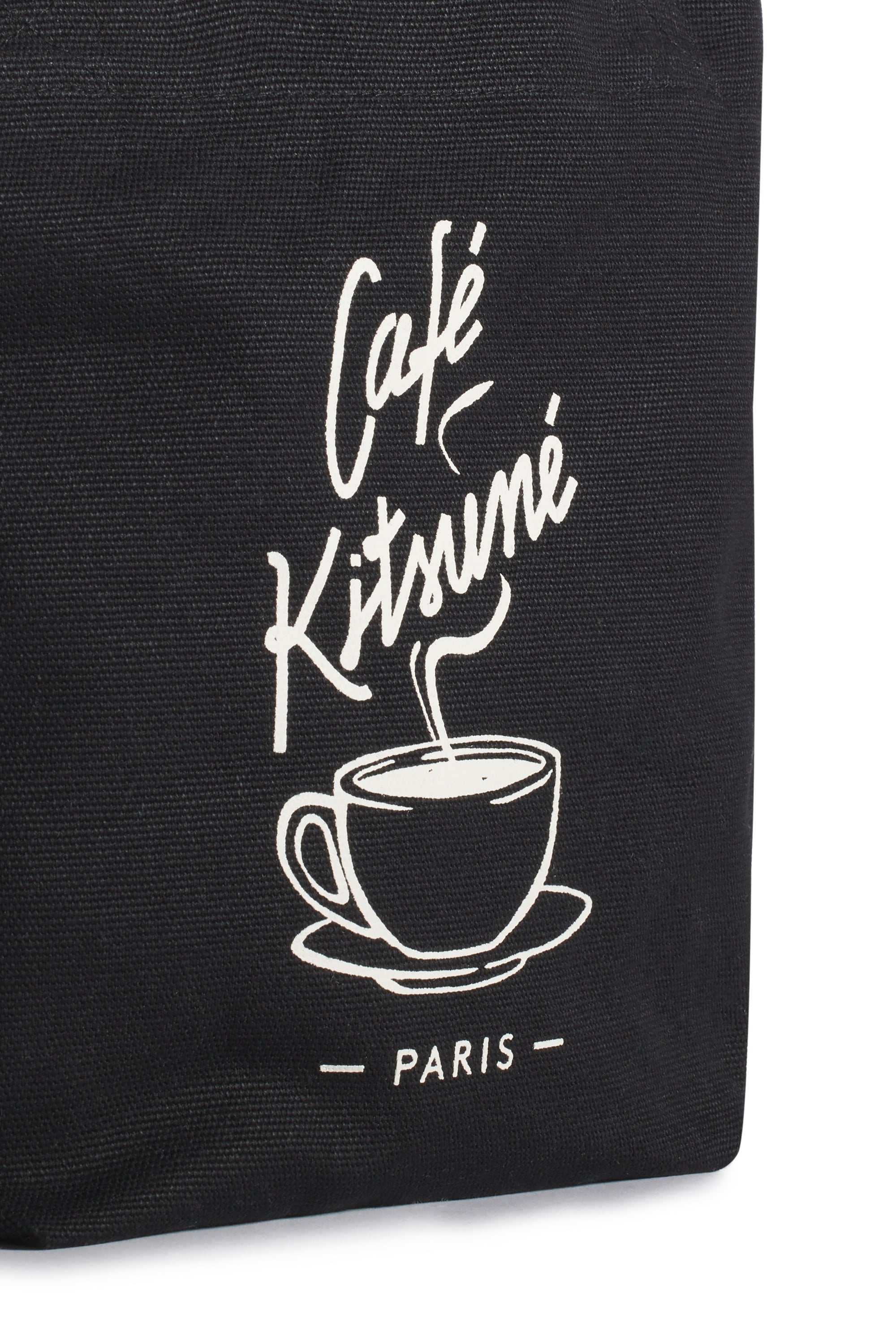Petit sac cabas Café Kitsuné imprimé - Black