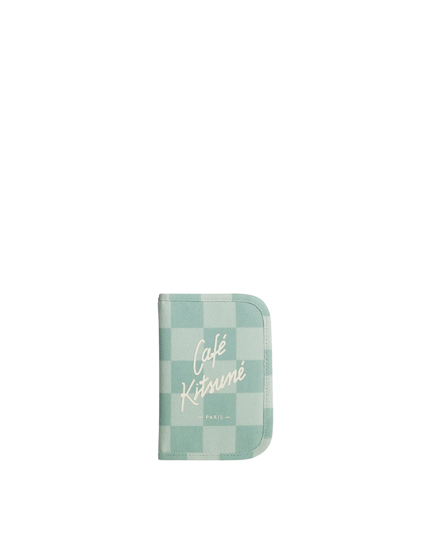 Café Kitsuné checkered passport holder - Basile & Lime Pattern