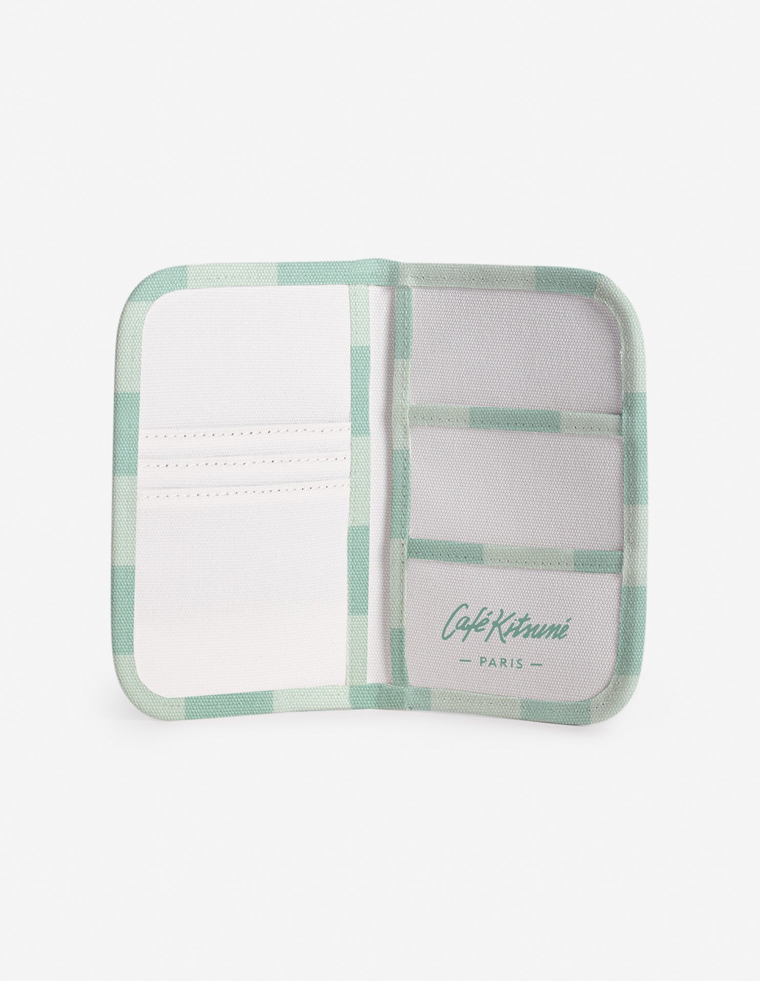 Porte-passeport damier Café Kitsuné - Basile & Lime Pattern