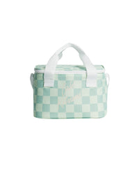 Checkerboard cooler bag - Basile & Lime Pattern