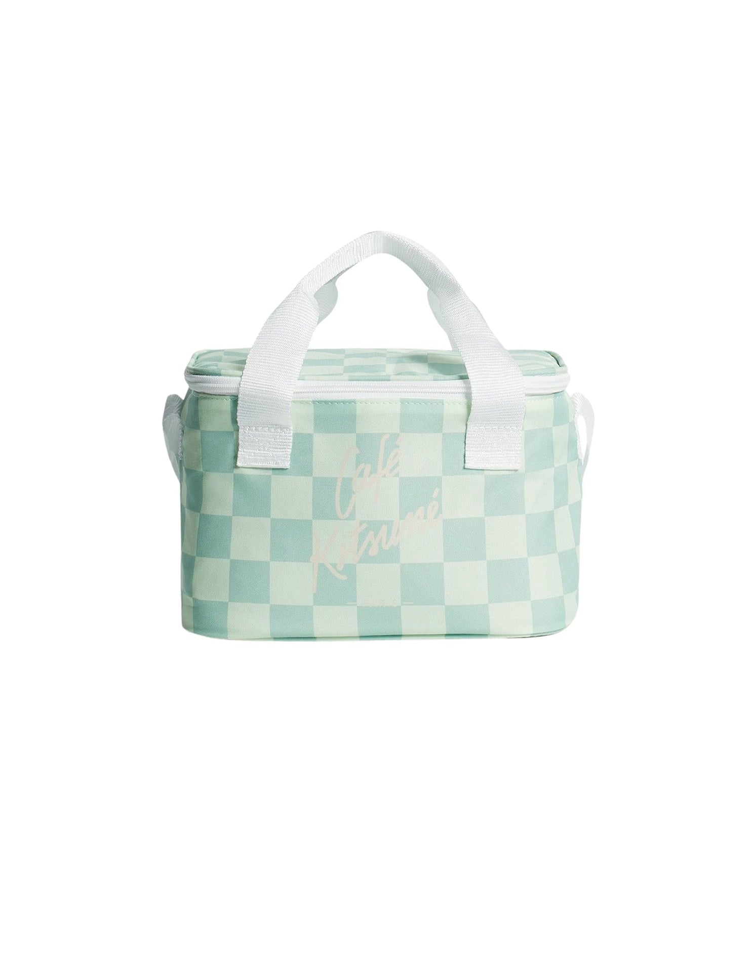 Checkerboard cooler bag - Basile & Lime Pattern