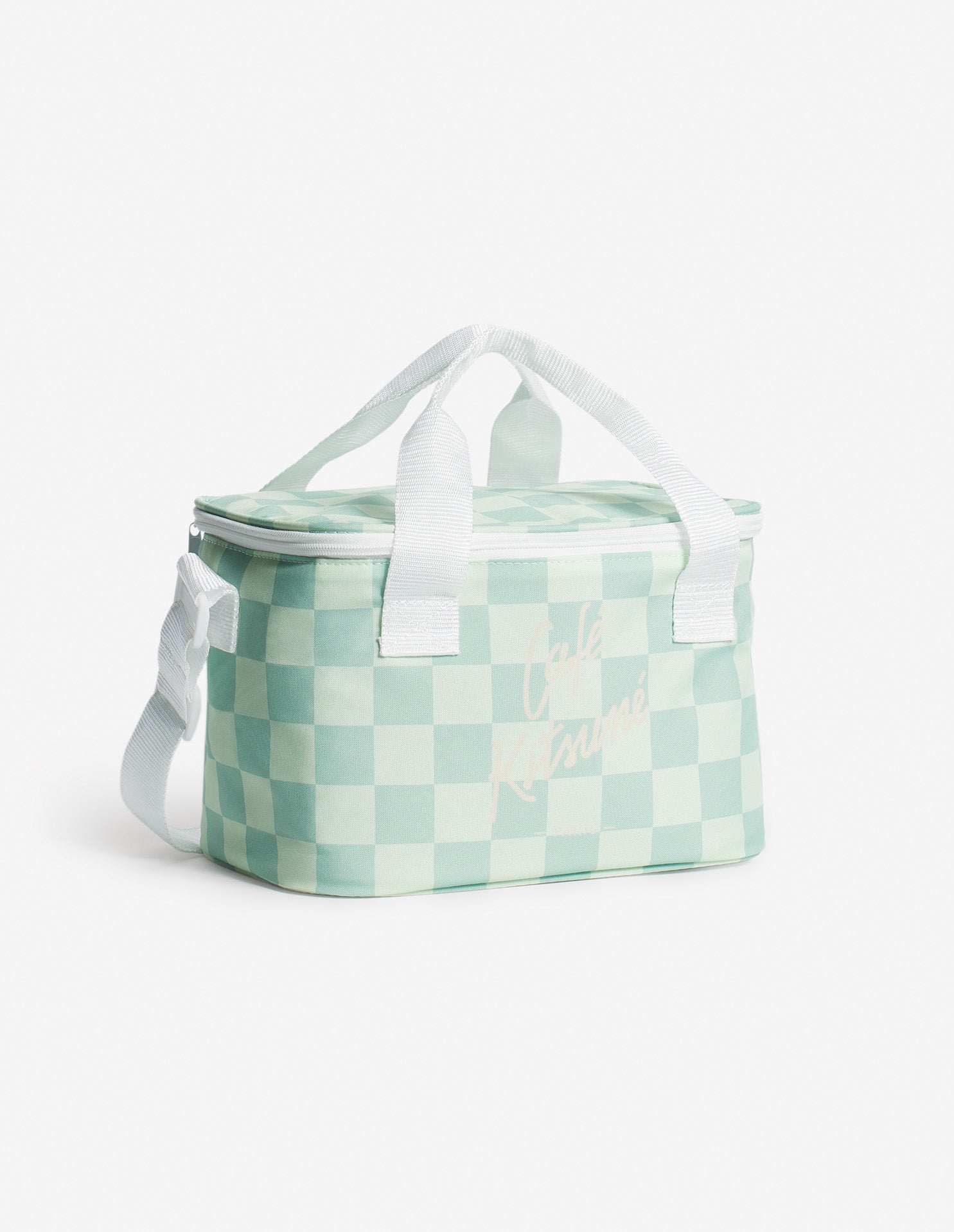 Checkerboard cooler bag - Basile & Lime Pattern