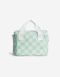 Checkerboard cooler bag - Basile & Lime Pattern
