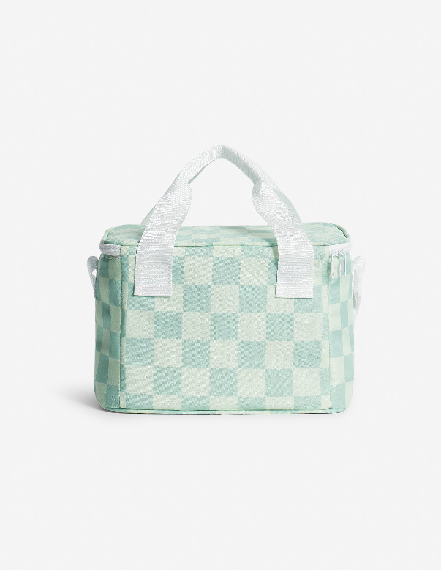 Checkerboard cooler bag - Basile & Lime Pattern