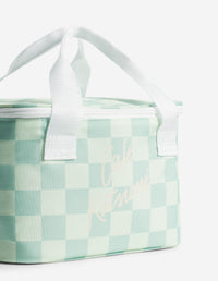 Checkerboard cooler bag - Basile & Lime Pattern