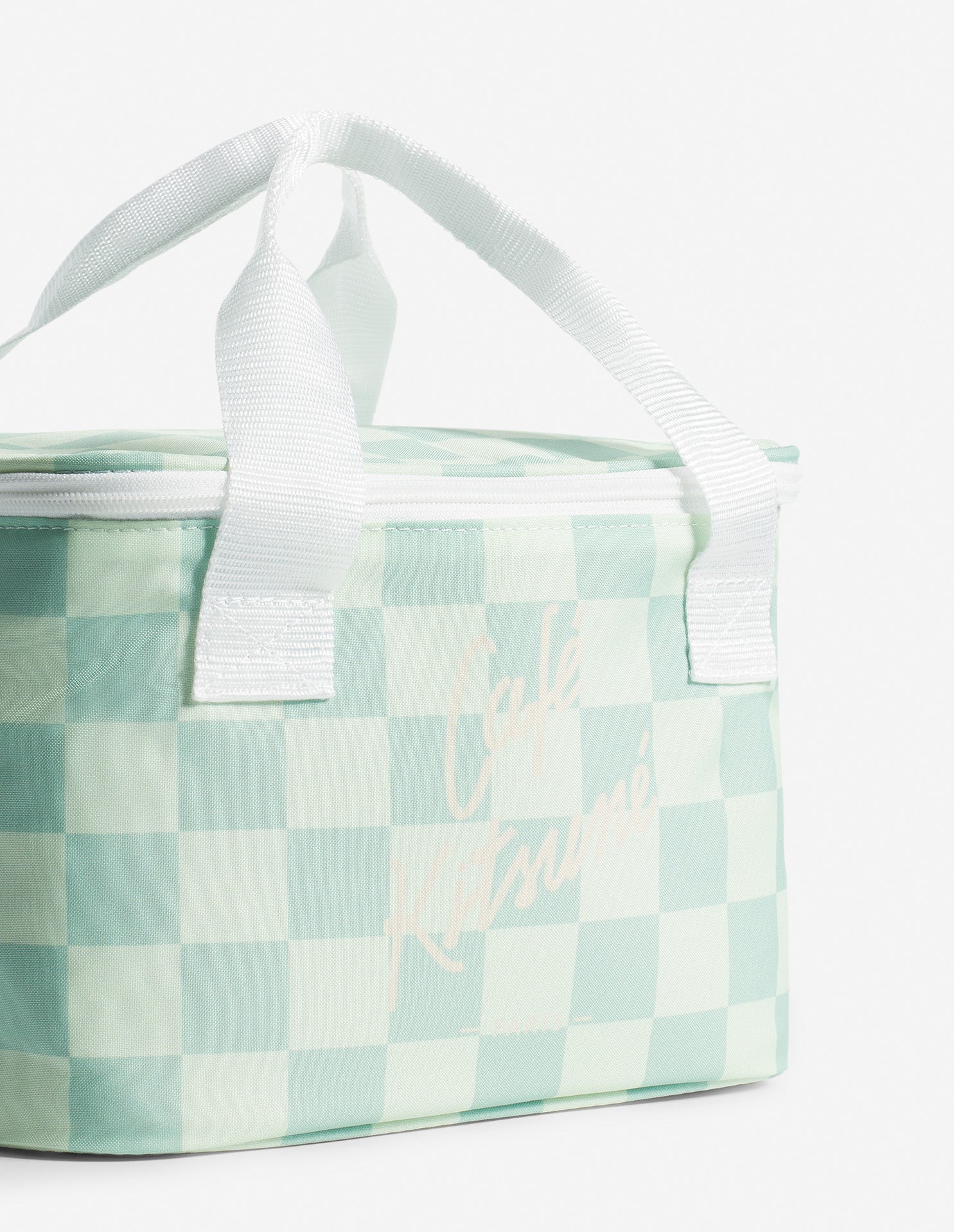 Checkerboard cooler bag - Basile & Lime Pattern