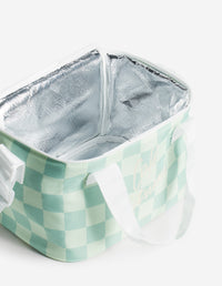 Checkerboard cooler bag - Basile & Lime Pattern