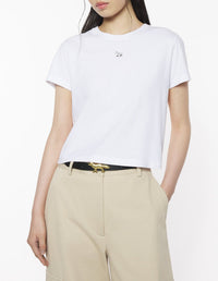 T-shirt Baby Fox court avec écusson - White