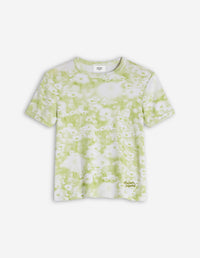 Photographic Daisy Fields Ringer Tee-Shirt - Citron Vert