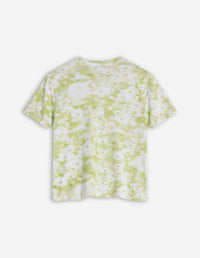 Photographic Daisy Fields Ringer Tee-Shirt - Citron Vert